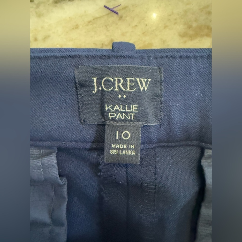 J. Crew Women’s Navy Kallie Straight Leg Pants - Size 10 - Picture 5 of 7